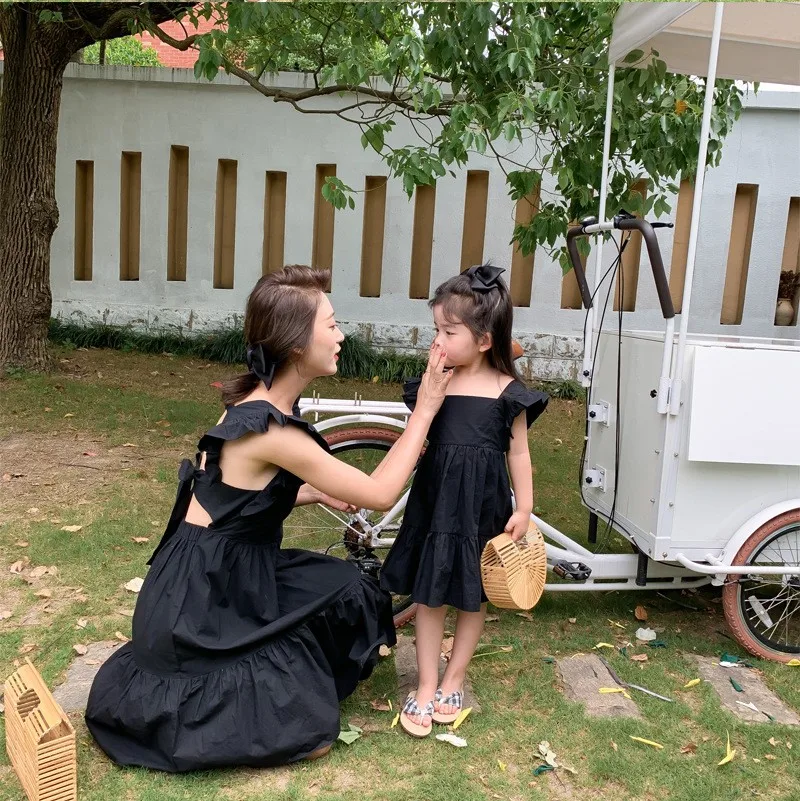 Платье для родителей и детей соблазнительное платье с вышивкой оборками на