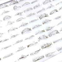 mixmax 20 pieces womens fashion rings golden silver plated copper hand inlay pure zircon high quality party jewelry wholesale