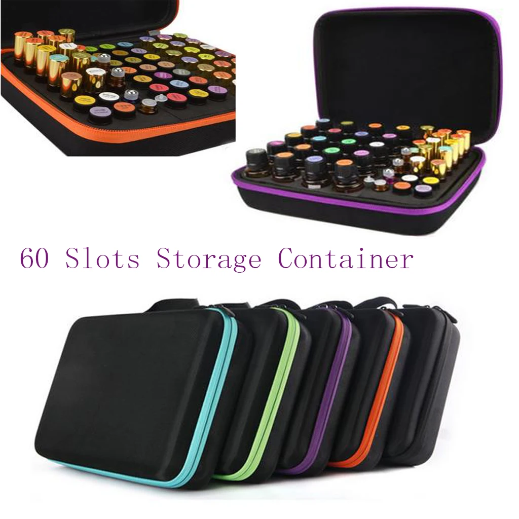 

60 Slots Essential Oil Carrying Case Shockproof Portable Essential Oils Bag