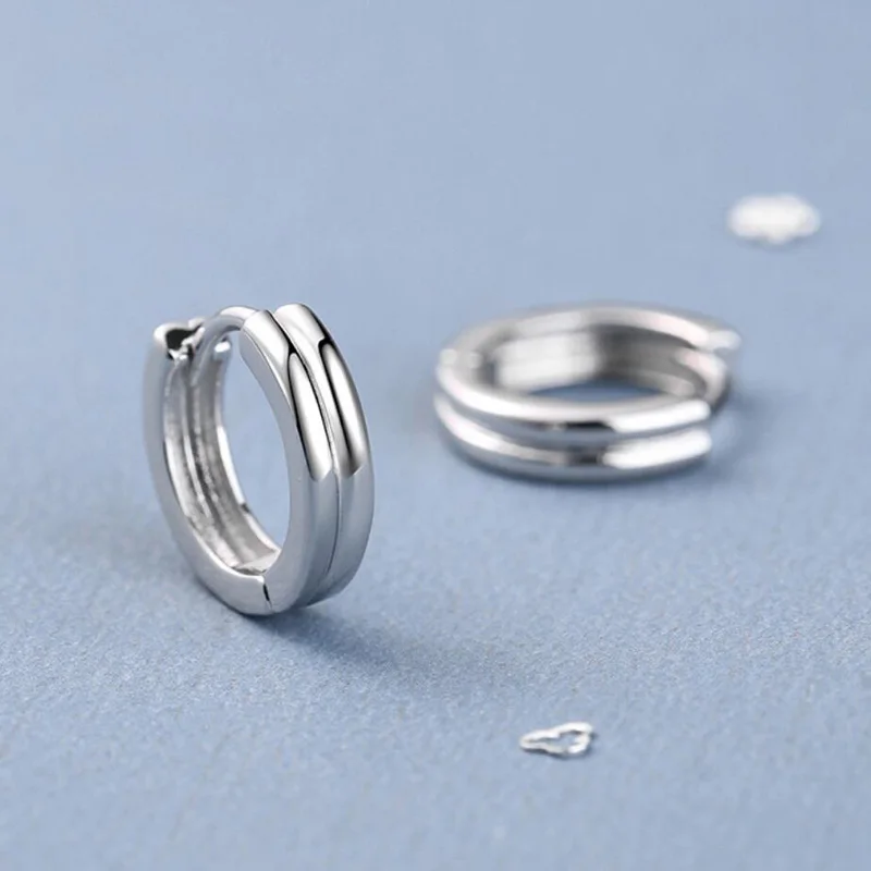 Женские серьги кольца KOFSAC простые геометрические из стерлингового серебра 2021