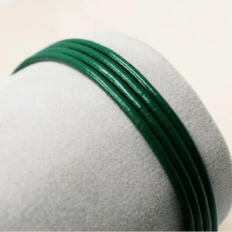 Высокое качество 6 цветов длина 1 м размер около 2 мм шнур из натуральной кожи