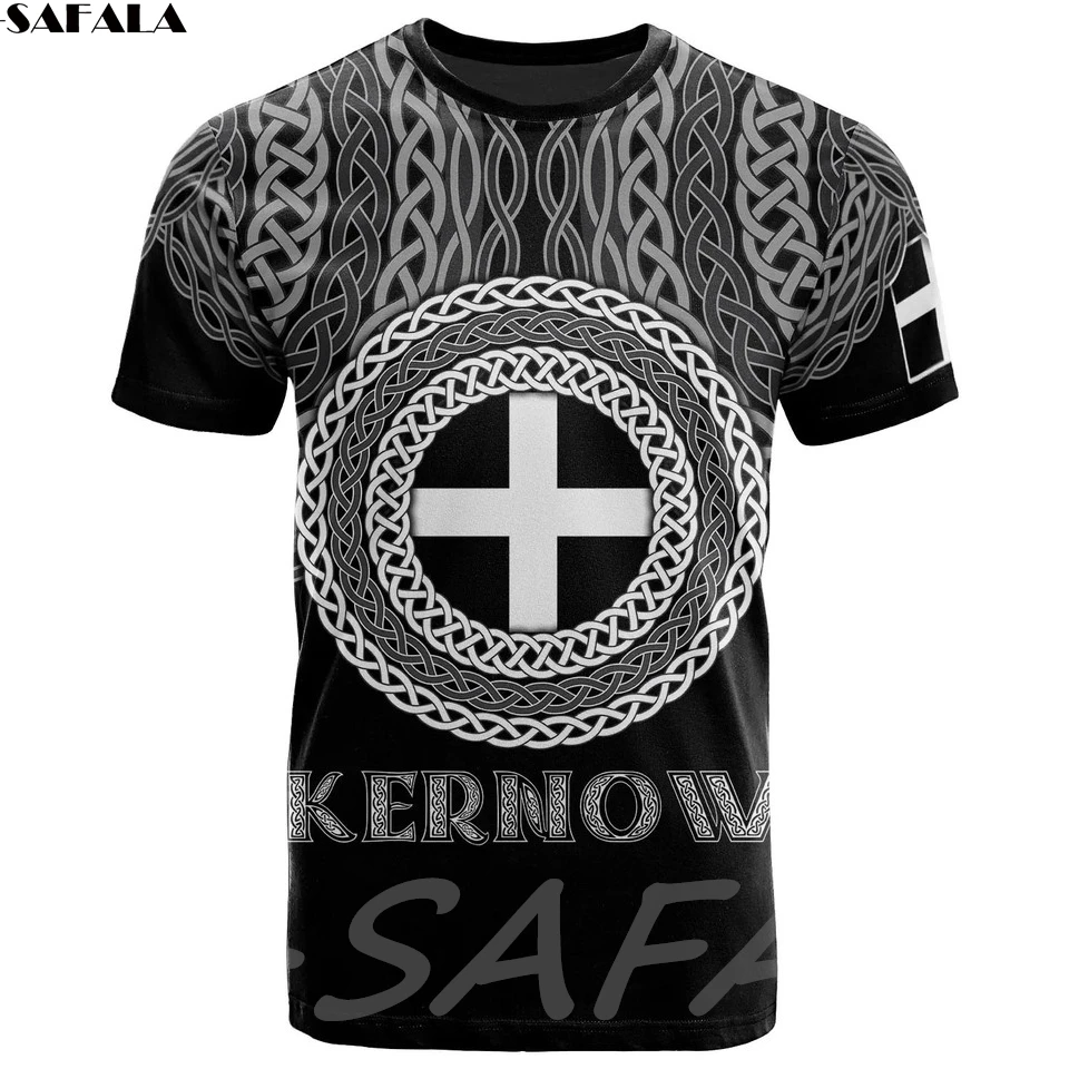 

England Celtic Legend of Cornwall 3D Printed High Quality Milk Fiber T-shirt Round Neck Men Female Casual Tops