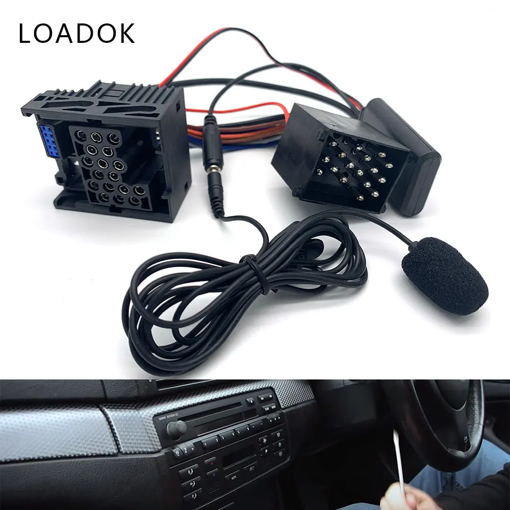 Фото Аксессуары Адаптер для автомобильной аудиосистемы Bluetooth 5,0 AUX полный 10 pin для BMW E46 E39 E38 E53 с микрофоном hanfree №2