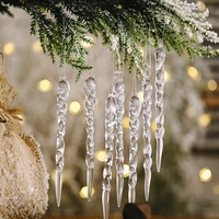 5pcs christmas transparent icicle christmas tree pendant christmas decorations for home happy new year xmas 2021 navidad 2022