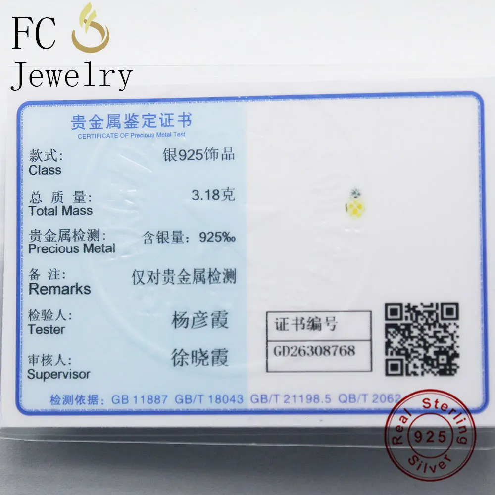 

HuooNew Fit Original Pandora Charms Bracelet Necklace 925 Sterling Silver Yellow Enamel Fruit Pineapple Bead Making Berloque DIY