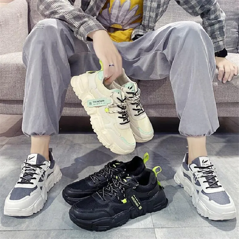 

2020 Fashion Men running Shoes Breathable Mesh Men Platform non-slip sports Shoes Lightweight Sneakers Footwear Walking Zapatos