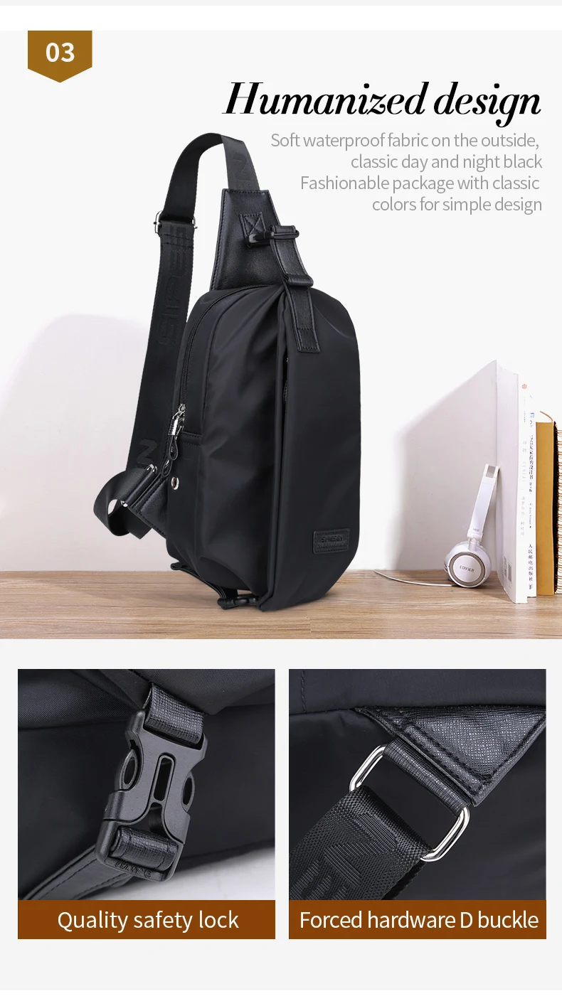 Zoger Japanese street chest bag men's tide brand men's shoulder bag Messenger bag tooling function wind bag fashion Oxford backp