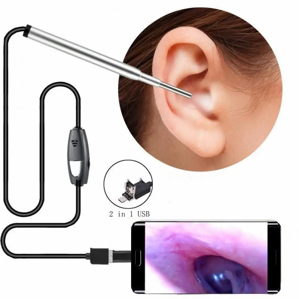 

3.9MM Visual Earpick Stainless Steel Ear Cleaning Multifunctional Otoscope for Home