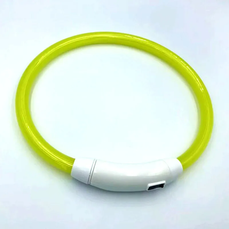 Регулируемый ошейник для собак с USB зарядкой перезаряжаемый светодиодный трубка