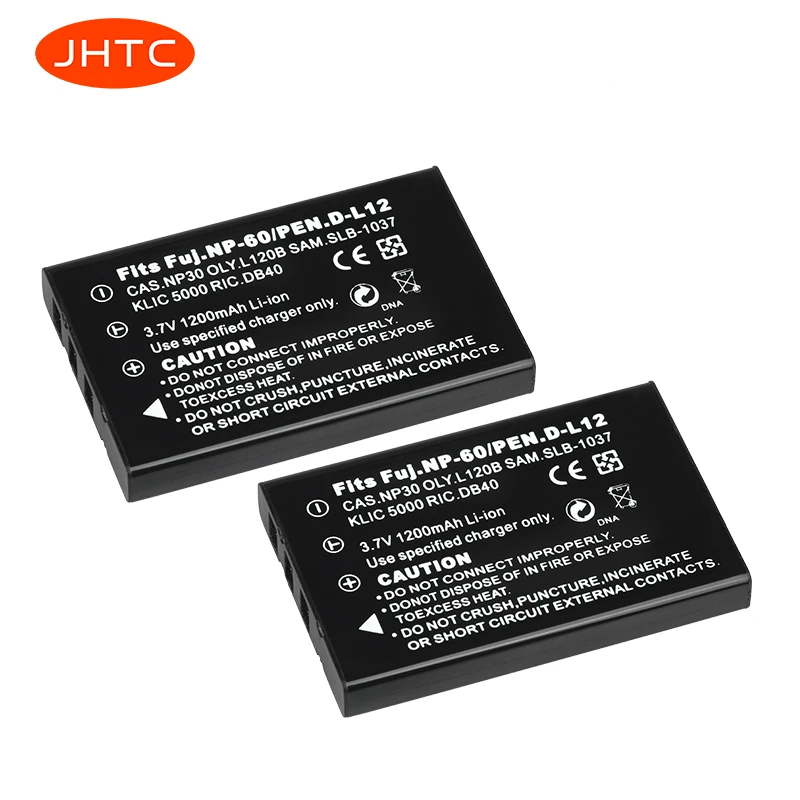 JHTC 1200mAh NP 60 FNP60 NP60 SLB 1137 1037 CNP 30 K5000 D Li2 Li 20B F50I F501 F401 F402 F410|Цифровые аккумуляторы| |