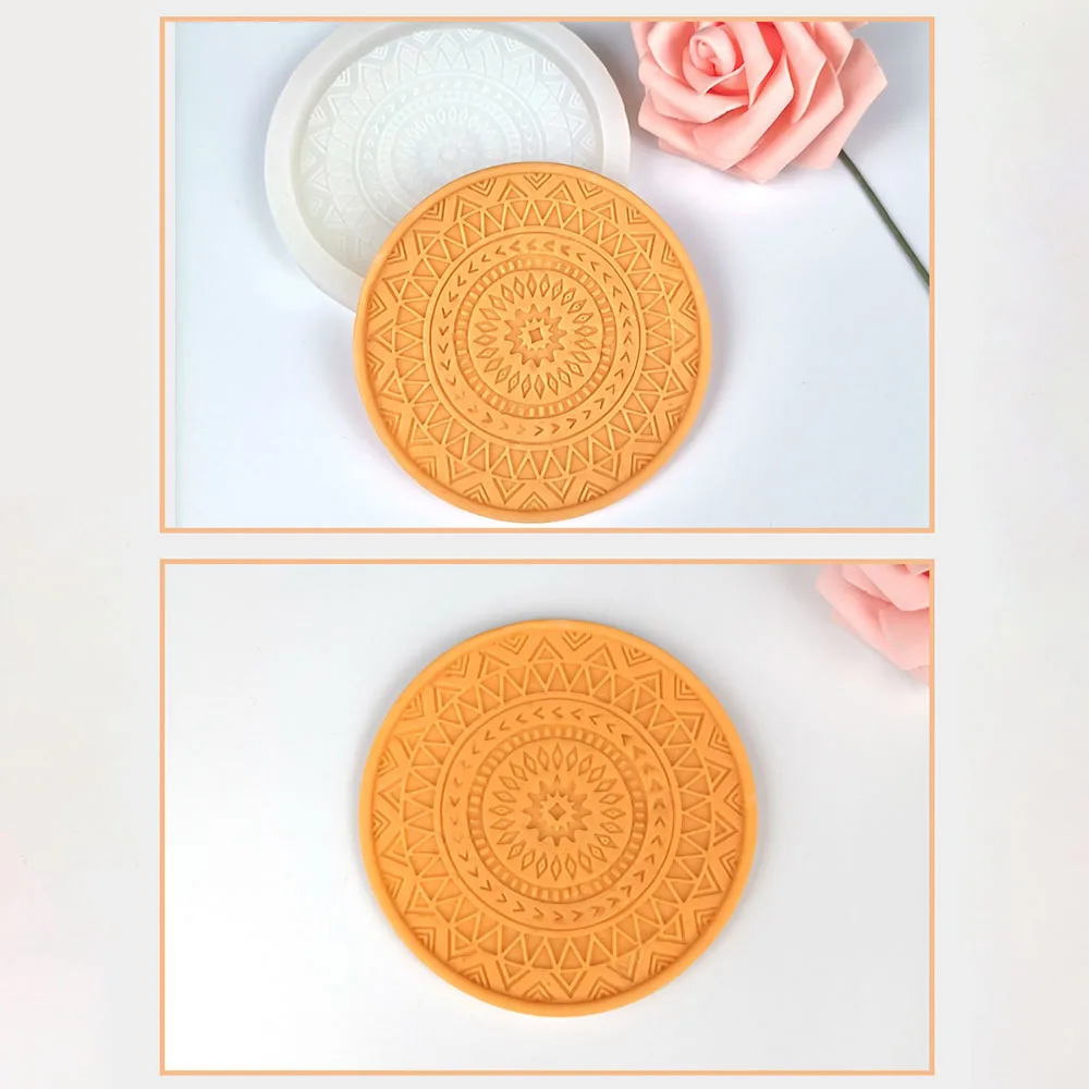 

Round Diy Coaster Silicone Molds For Resin Tea Mat Coaster Molds For Resin Casting Mold Diameter 11cm Colors Random