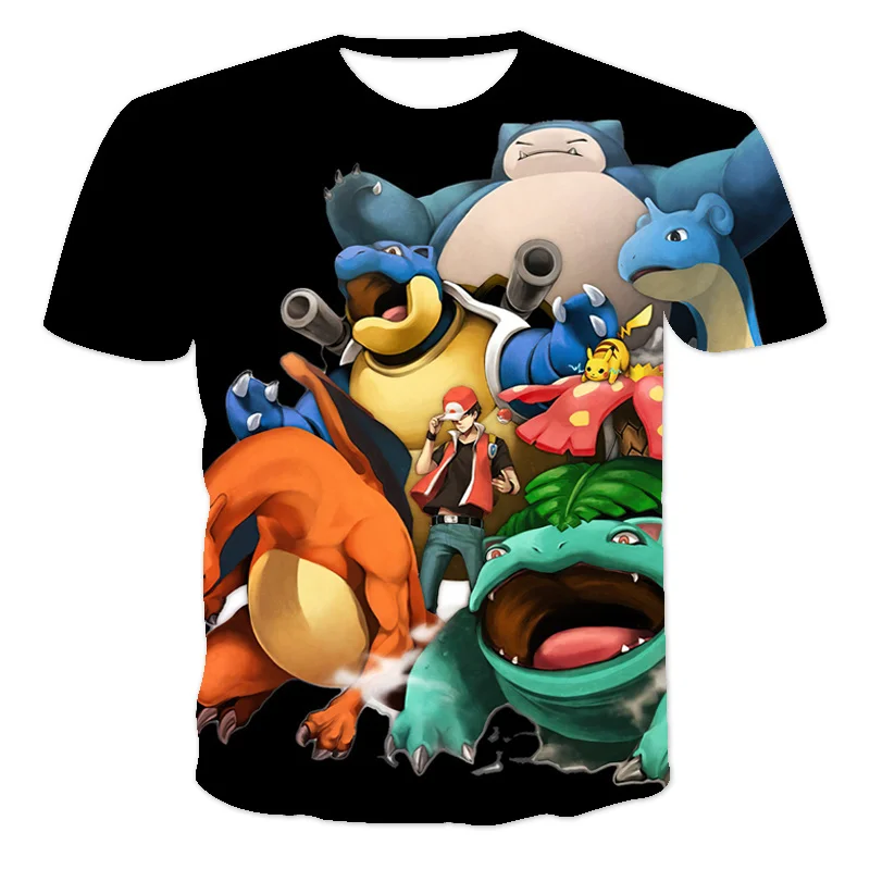 

2021 Magical Hip-Hop Summer New Baby Boy/Girl Short-Sleeved T-Shirt 3D Printing O-Neck Fashion Trend Cartoon Anime T-Shirt 4T-14