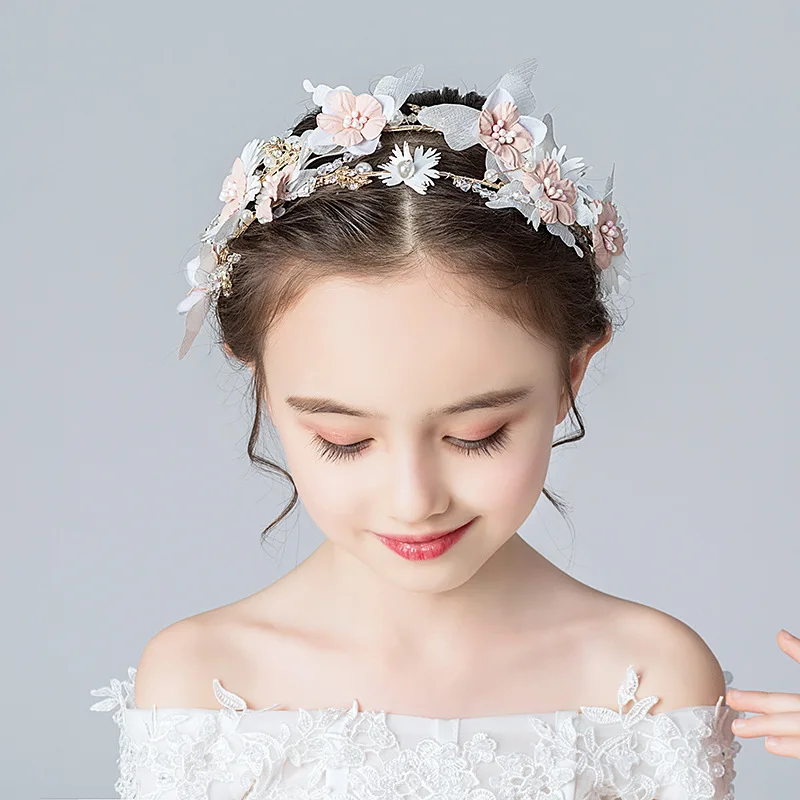 

Girls Flower Wreath Headband Halo Beach Flowers Crown Garland Headpiece Wedding Festival Party Girls Photo Props
