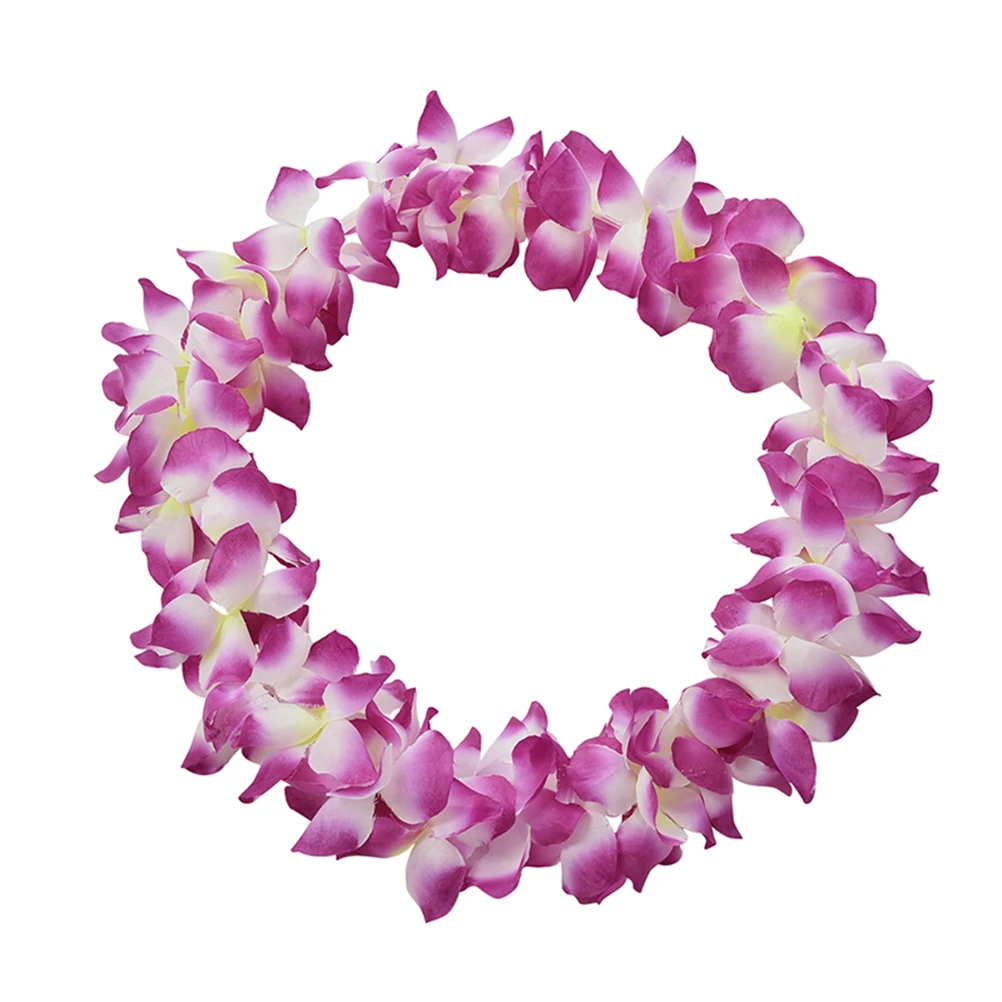 

105cm Multi-colored Party Beach Tropical Flower Necklace Hawaiian Luau Petal Leis Festival Party Wedding Supplies Decorations
