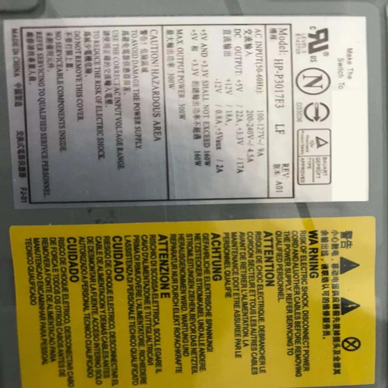 Новый оригинальный блок питания для HP Inspiron 518 530 545 560 570 580 620 660 300 Вт HP-P3017F3P ATX0300P5WB
