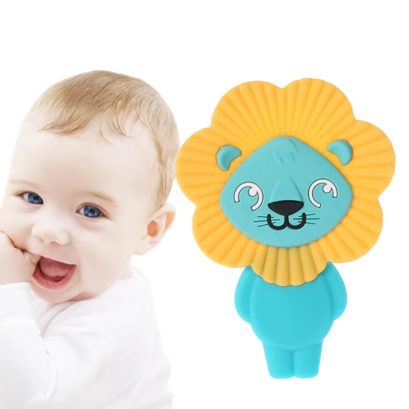 

Baby Teether Cute Lion Toys Teething Care Newborn Chew Silicone BPA Free Pendant