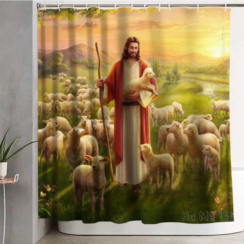 Western Religious Belief St. John the Lord Jesus Christian Bible Series By Ho Me Lili Shower Curtain Bathroom Decor |