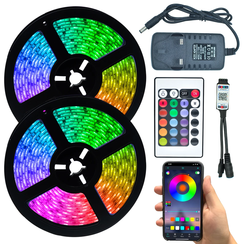 

Led Lights Strip neon sign RGB 2835 Bluetooth Waterproof Color Changing Flexible Ribbon Tape Diode Desktop Christmas decoration