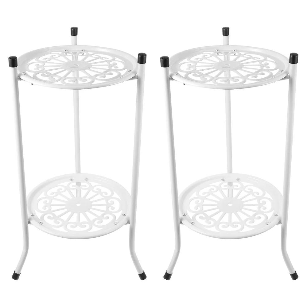 

2pcs Multilayer Flower Pot Stand Iron Flower Pot Bracket Balcony Storage Rack