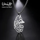 Ожерелье Unift с подвеской в виде волка из нержавеющей стали, винтажное украшение в стиле викингов, лиса, кельтика, узел, хип-хоп, панк, для женщин и мужчин