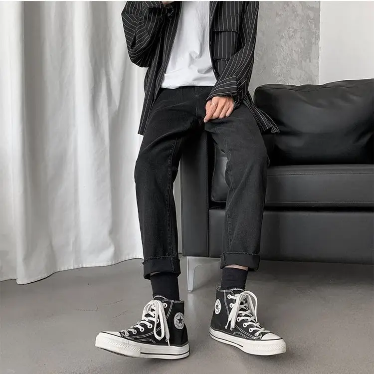 Мужские плотные джинсы с бархатным утеплителем новые Брендовые прямые брюки