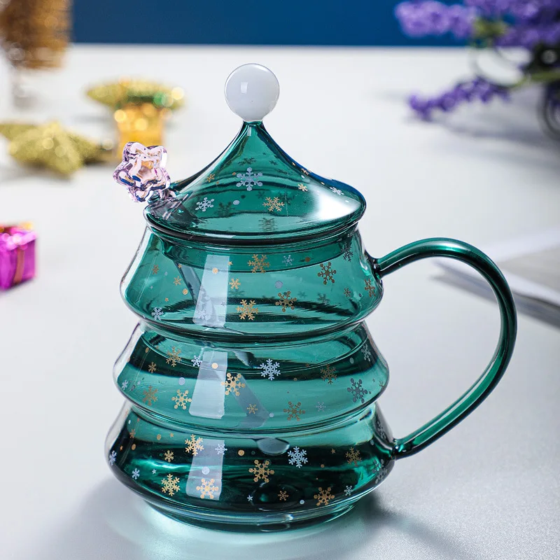 

Креативный подарок на Новый год 2021, Рождественская чашка, стекло для рождественской елки, Термостойкое противоударное боросиликатное стек...