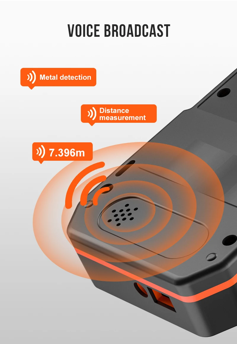 LOMVUM настенный металлоискатель USB зарядка детектор электропроводки 40 м дальность