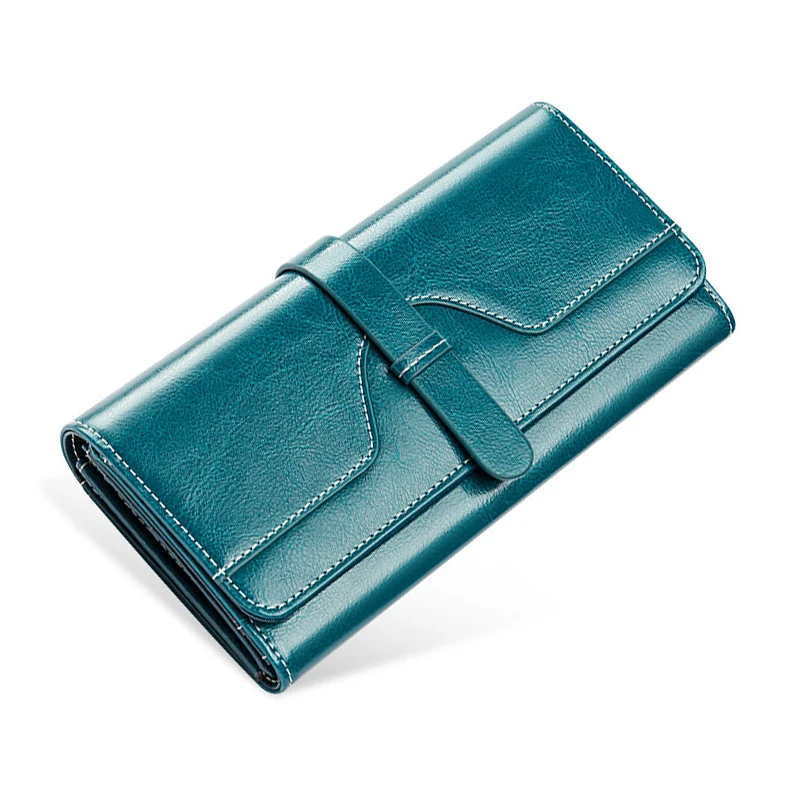 Long Blue Модный женский короткий кошелек из натуральной кожи, милые женские Мини-кошельки, брендовый женский кошелек для монет, маленький синий черный кошелек для женщин - Цвет: Long Blue