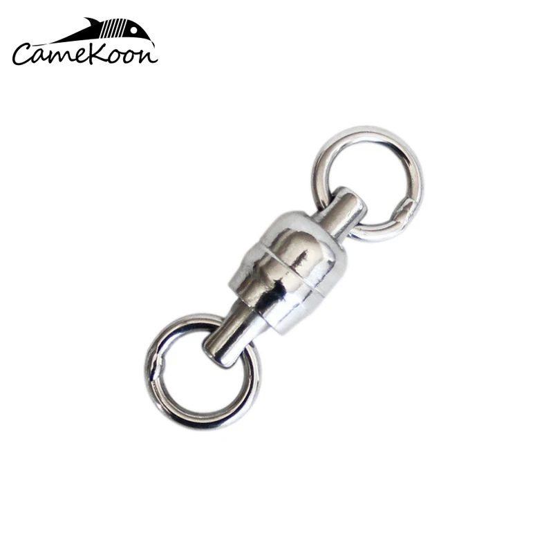 CAMEKOON 20/50/100Pcs Stainless Steel Fishing Rolling Barrel Swivels Connector 