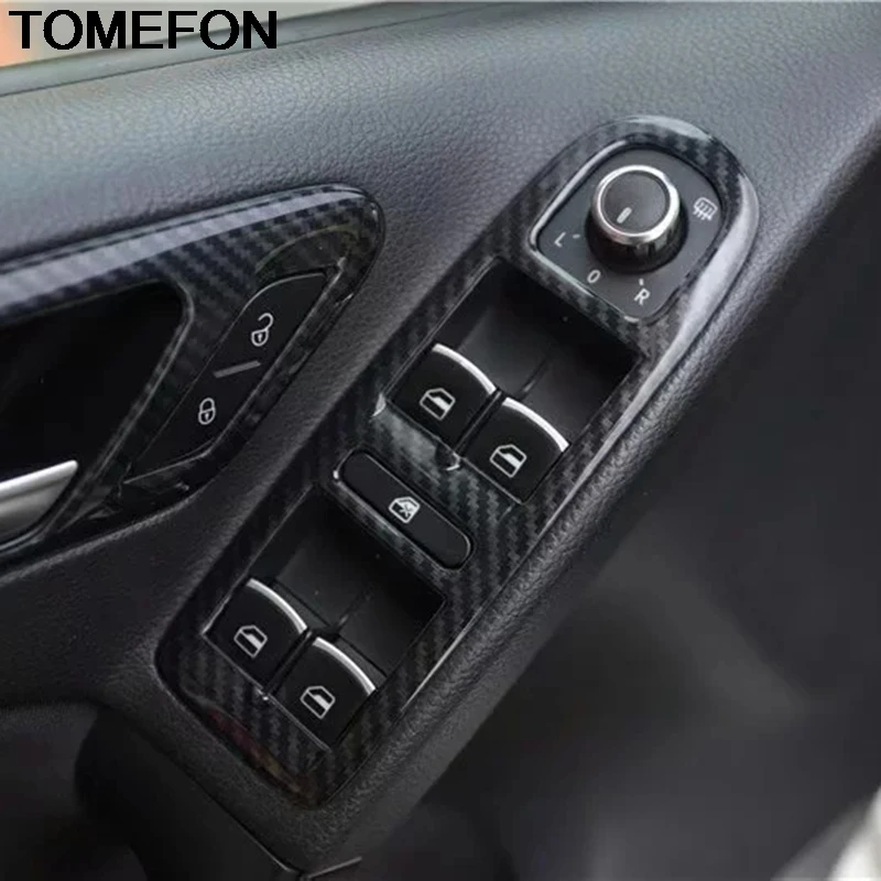 

TOMEFON For Volkswagen Golf 6 MK6 2010 2011 2012 Door Handle Window Switch Button Gear Shift AC Vent Water Cup Holder Cover Trim