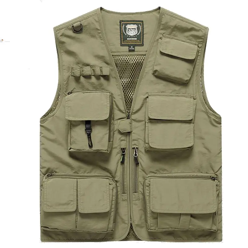 

Men sports leisure multi-pocket travel vest 2020 Spring Summer Tactical Brand Vest Sleeveless Jacket Big Size work clothes men