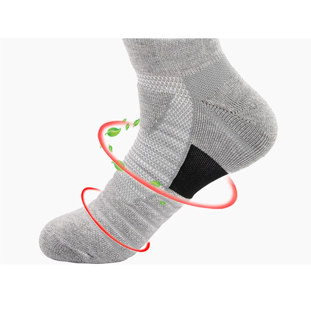 Носки мужские спортивные Нескользящие дышащие серые короткие до щиколотки для