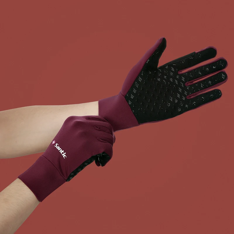 Santic Winter Men's Cycling Gloves Women's Full Finger Gel Non-Slip Keep Warm MTB Road Bike Mittens Touch Screen Bicycle Gloves