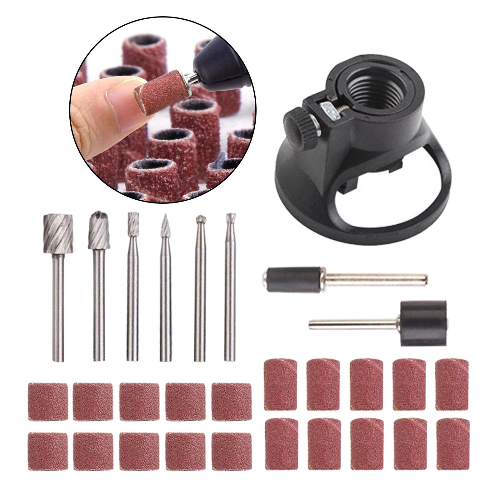 

29Pc SANDING DRUM SET 1 / 2in 1 / 4in FIT DRILL SANDER DRILL