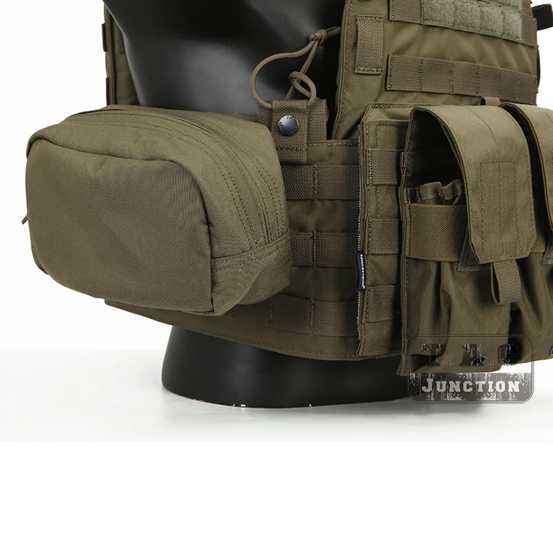 

Emerson LBT6094A Tactical Airsoft Vest Modular MOLLE Plate Carrier W/ Triple Mag & Radio Pouch & Accessories Pouch RANGER GREEN