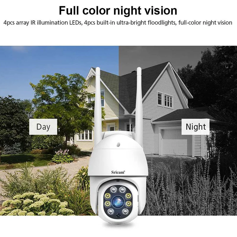 qzt ptz ip camera wifi outdoor 360° night vision cctv camera video surveillance waterproof sricam home security camera outdoor free global shippi