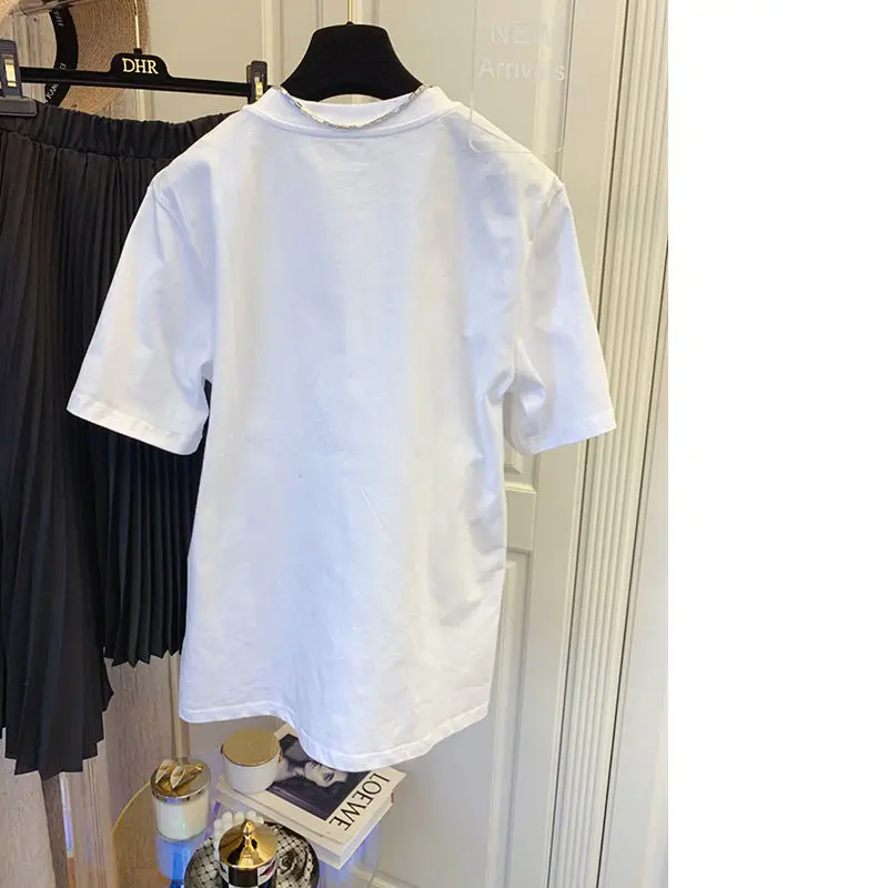 

Korean women's loose cotton short sleeve T-shirt top spring / summer 2021