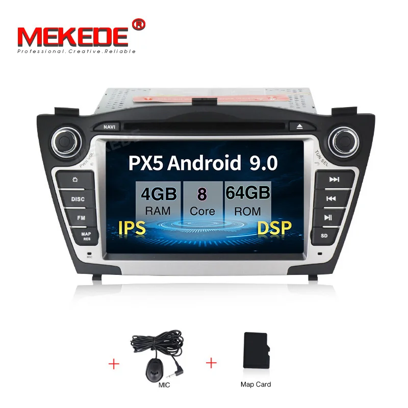 CAR DVD MEKEDE Автомобильный мультимедийный плеер gps 2 Din Android 9 для hyundai/IX35/TUCSON 2009- Canbus Авто Радио USB DVR dvd-плеер DSP FM - Color: CAR DVD