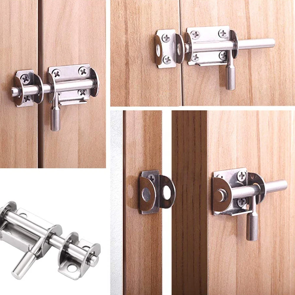 

YEFUI Stainless Steel Door Lock Slide Bolt Gate Latch with Screws For Home Hardware Barrel Lock Door Safety