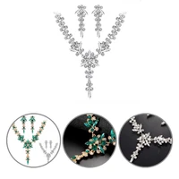 trendy choker necklace exquisite lightweight wedding jewelry set stud earrings necklace 1 set
