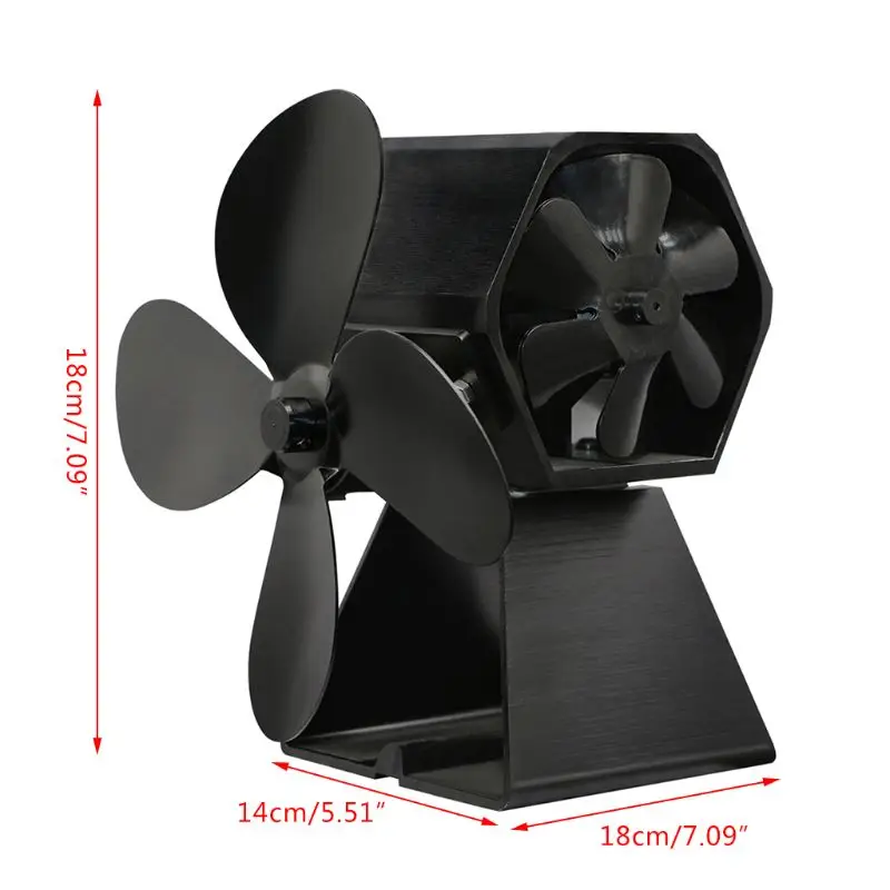

Dual Motor 10 Blades Fireplace Stove Fan Heat Powered Circulation Saving Silent Ecofan for Wood Log