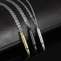 hip hop bullet pendant necklace for men trendy personality unscrewed titanium steel necklace jewelry accessories for party gifts