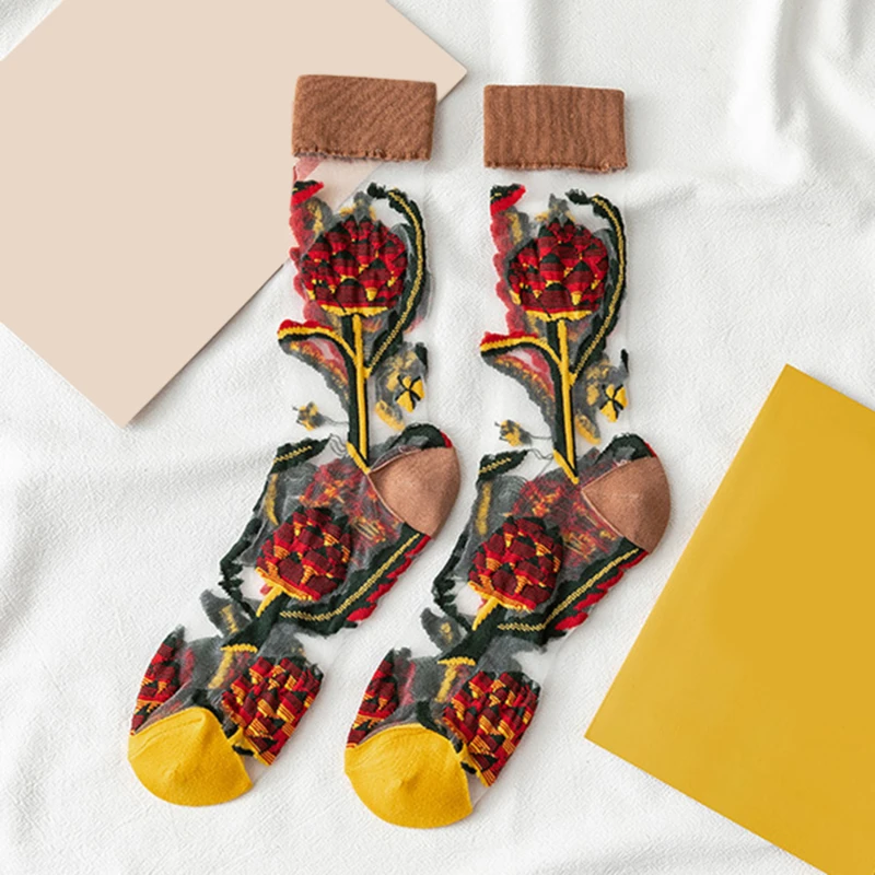 носки женские набор гольфы мужские Новинка модные эстетичные тонкие летние для