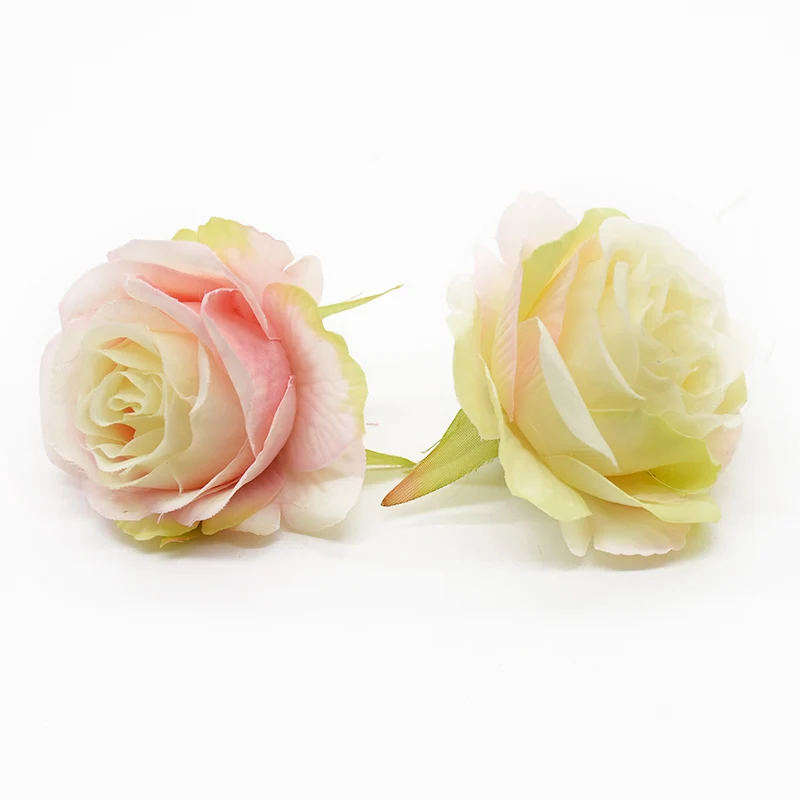 

10Pcs 6cm Silk Flowers Artificial Roses Decorative Wreath Home Decoration Accessories Wedding Bride's Wrist Diy Gifts Box Brooch
