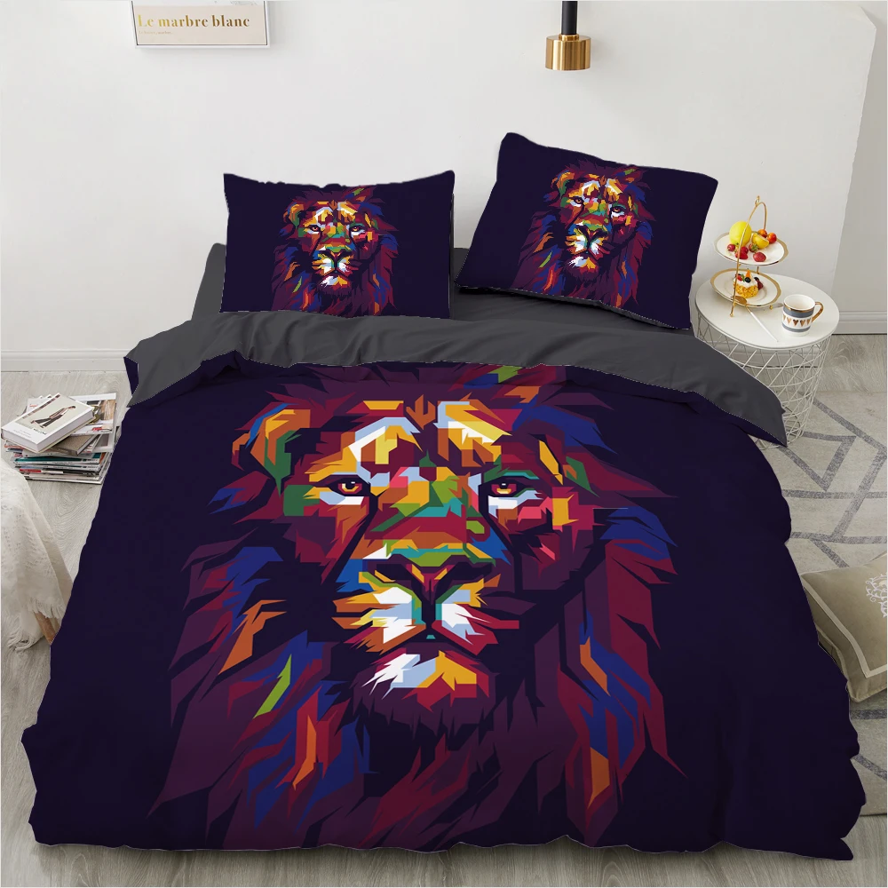 

Luxury Bedding set Europe Queen King Size Duvet cover set 3D Print Bed linen Comfortable Quilt cover Bed Set animal lion
