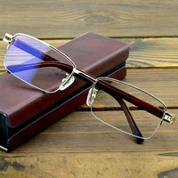 executive office style golden reading glasses for men with pu case 0 75 1 1 25 1 5 1 75 2 2 5 to 4