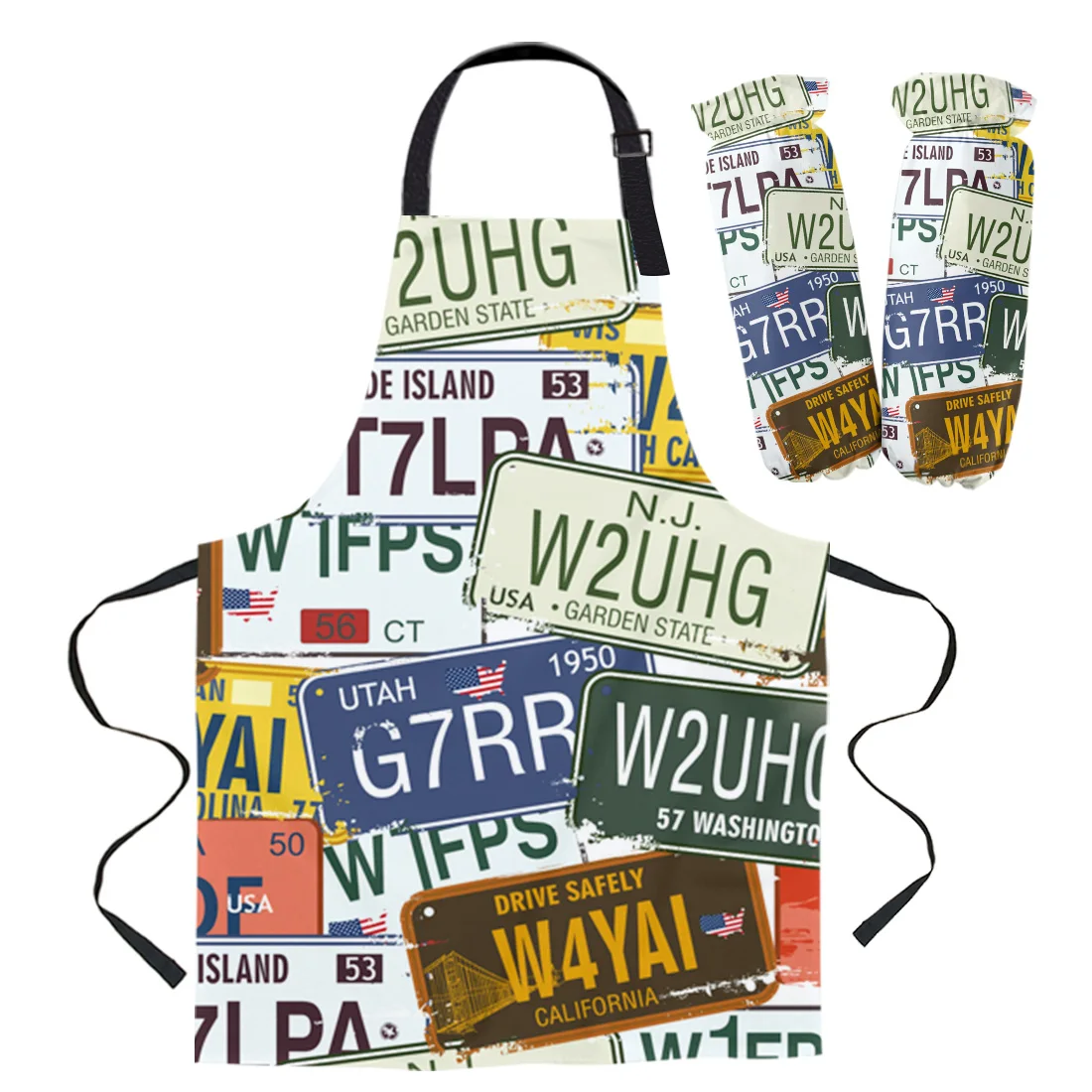 Набор фартуков ретро металлический автомобильный номерной знак кухонный