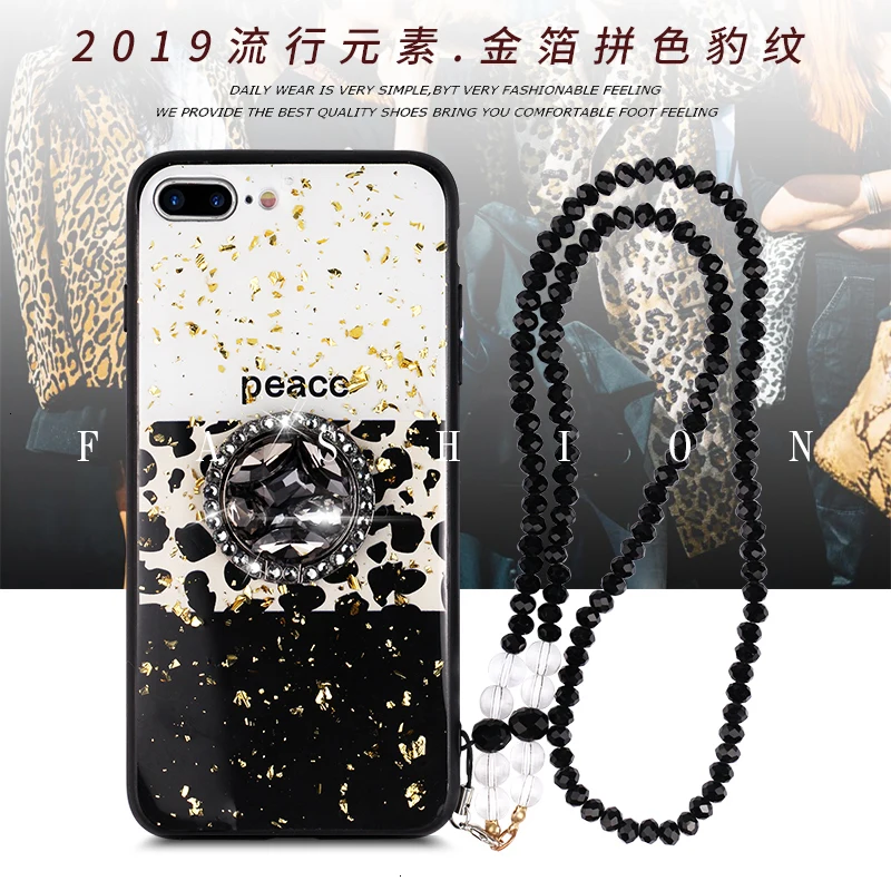 Роскошный Блестящий 3D чехол с леопардовым принтом для iPhone 6, 7, 8 Plus, X, XR, Xs, Max, Кристальный держатель для samsung S8, S9, S10, Note 8, 9, чехол