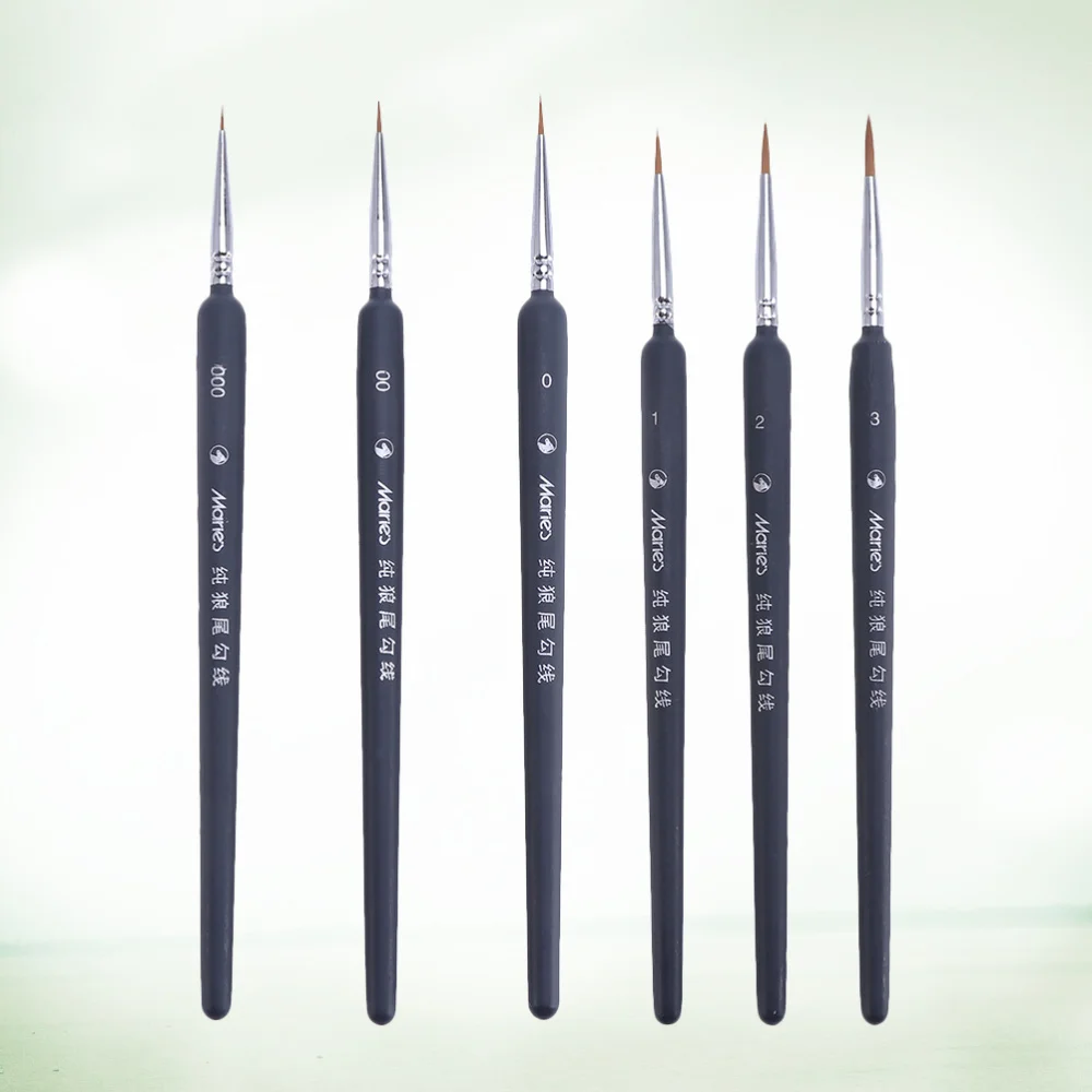 

6pcs Weasel Hair Water Color Brushes Paintbrush Line Drawing Pen Painting Accessories for Students Adults