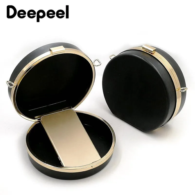 

Deepeel 18cm Metal Clasp Round Box Frame Purse Handle DIY Craft Handbag Clutch Evening Bag Replacement Hardware Accessories